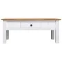 Mesa de centro madera de pino estilo Panamá blanco 100x60x45 cm de vidaXL, Mesas de centro - Ref: Foro24-282684, Precio: 142,...