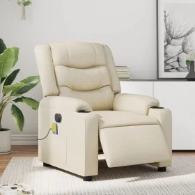 Cremefarbener elektrisch verstellbarer Massagesessel aus Kunstleder von , Sessel - Ref: Foro24-3206548, Preis: 304,71 €, Raba...