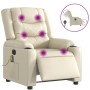 Sillón de masaje reclinable eléctrico cuero sintético crema de , Sillones - Ref: Foro24-3206548, Precio: 300,46 €, Descuento: %