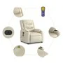 Cremefarbener elektrisch verstellbarer Massagesessel aus Kunstleder von , Sessel - Ref: Foro24-3206548, Preis: 304,71 €, Raba...