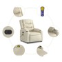 Sillón de masaje reclinable eléctrico cuero sintético crema de , Sillones - Ref: Foro24-3206548, Precio: 300,46 €, Descuento: %