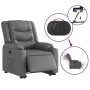 Sillón reclinable elevable eléctrico de cuero sintético gris de , Sillones - Ref: Foro24-3206562, Precio: 362,64 €, Descuento: %