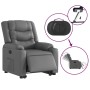 Sillón reclinable elevable eléctrico de cuero sintético gris de , Sillones - Ref: Foro24-3206562, Precio: 340,88 €, Descuento: %