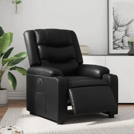 Sillón reclinable eléctrico de cuero sintético negro de , Sillones - Ref: Foro24-3206543, Precio: 278,23 €, Descuento: %