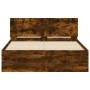 Estructura de cama con cabecero roble ahumado 120x200 cm de , Camas y somieres - Ref: Foro24-3207494, Precio: 149,21 €, Descu...