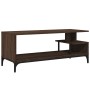 Mueble de TV madera de ingeniería y acero marrón 102x40x41 cm de , Muebles TV - Ref: Foro24-842415, Precio: 53,09 €, Descuent...