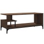Mueble de TV madera de ingeniería y acero marrón 102x40x41 cm de , Muebles TV - Ref: Foro24-842415, Precio: 53,09 €, Descuent...