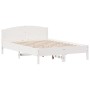 Estructura de cama con cabecero madera pino blanco 120x200 cm de , Camas y somieres - Ref: Foro24-842599, Precio: 129,72 €, D...