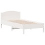 Estructura de cama con cabecero madera pino blanco 90x190 cm de , Camas y somieres - Ref: Foro24-842623, Precio: 96,17 €, Des...