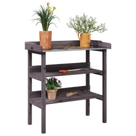 Mesa para plantas con estantes madera abeto gris 78x38x82,5 cm de , Soportes para macetas - Ref: Foro24-156354, Precio: 62,28...