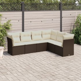 Set sofás de jardín 6 piezas y cojines ratán sintético marrón de , Conjuntos de jardín - Ref: Foro24-3217683, Precio: 404,50 ...