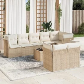Set de sofás de jardín 9 pzas con cojines ratán sintético beige de , Conjuntos de jardín - Ref: Foro24-3217918, Precio: 614,7...