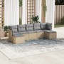 Set sofás de jardín 7 piezas y cojines ratán sintético beige de , Conjuntos de jardín - Ref: Foro24-3218029, Precio: 399,24 €...