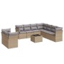 Juego de sofás jardín con cojines beige 10 pzas ratán sintético de , Conjuntos de jardín - Ref: Foro24-3217849, Precio: 599,1...