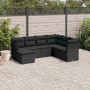 Set de comedor de jardín 7 pzas y cojines ratán sintético negro de , Conjuntos de jardín - Ref: Foro24-3217985, Precio: 434,2...