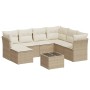 Juego de sofás de jardín con cojines beige 8 pzas ratán PE de , Conjuntos de jardín - Ref: Foro24-3217998, Precio: 493,84 €, ...
