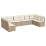 Juego de sofás jardín con cojines beige 10 pzas ratán sintético de , Conjuntos de jardín - Ref: Foro24-3218088, Precio: 600,5...