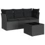 Juego de sofás jardín 4 pzas con cojines ratán sintético negro de , Conjuntos de jardín - Ref: Foro24-3217215, Precio: 244,92...