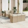 Juego de sofás jardín con cojines 6 pzas ratán sintético beige de , Conjuntos de jardín - Ref: Foro24-3217248, Precio: 427,74...