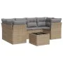 7-piece garden sofa set and beige synthetic rattan cushions by , Garden sets - Ref: Foro24-3217269, Price: 422,91 €, Discount: %