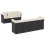 Set de sofás de jardín 8 piezas y cojines ratán sintético negro de , Conjuntos de jardín - Ref: Foro24-3217276, Precio: 454,0...