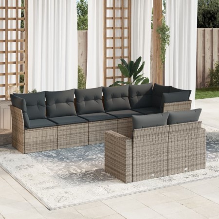 Set de sofás de jardín 8 pzas y cojines ratán sintético gris de , Conjuntos de jardín - Ref: Foro24-3219210, Precio: 517,07 €...