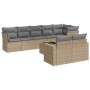 Set de sofás de jardín 9 pzas con cojines ratán sintético beige de , Conjuntos de jardín - Ref: Foro24-3219219, Precio: 594,6...