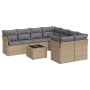 Set de sofás de jardín 9 pzas con cojines ratán sintético beige de , Conjuntos de jardín - Ref: Foro24-3217319, Precio: 519,7...