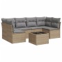 Set sofás de jardín 7 piezas y cojines ratán sintético beige de , Conjuntos de jardín - Ref: Foro24-3249238, Precio: 437,57 €...