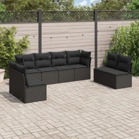 8-teiliges Gartensofa-Set und schwarze synthetische Rattankissen von , Gartensets - Ref: Foro24-3249284, Preis: 458,99 €, Rab...