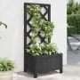 Jardinera enrejada madera maciza de abeto negra de , Maceteros y jardineras - Ref: Foro24-365475, Precio: 41,24 €, Descuento: %