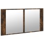 Armario espejo de baño LED acrílico roble ahumado 90x12x45 cm de , Tocadores de baño - Ref: Foro24-834967, Precio: 55,10 €, D...