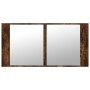 Armario espejo de baño LED acrílico roble ahumado 90x12x45 cm de , Tocadores de baño - Ref: Foro24-834967, Precio: 55,10 €, D...