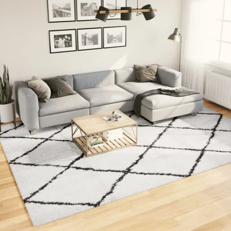 Alfombra de pelo largo moderna PAMPLONA crema y negro 240x340cm de , Alfombras - Ref: Foro24-375373, Precio: 155,16 €, Descue...