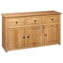 Aparador de madera maciza de pino estilo Panamá 135x40x80 cm de vidaXL, Aparadores - Ref: Foro24-282703, Precio: 393,84 €, De...