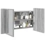 Armario espejo de baño con luz LED acrílico gris 80x12x45 cm de , Tocadores de baño - Ref: Foro24-834952, Precio: 55,65 €, De...