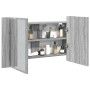 Armario espejo de baño con luz LED acrílico gris 80x12x45 cm de , Tocadores de baño - Ref: Foro24-834952, Precio: 56,31 €, De...
