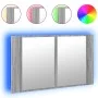 Armario espejo de baño con luz LED acrílico gris 80x12x45 cm de , Tocadores de baño - Ref: Foro24-834952, Precio: 55,65 €, De...