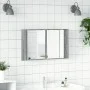 Armario espejo de baño con luz LED acrílico gris 80x12x45 cm de , Tocadores de baño - Ref: Foro24-834952, Precio: 55,65 €, De...