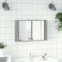 Armario espejo de baño con luz LED acrílico gris 80x12x45 cm de , Tocadores de baño - Ref: Foro24-834952, Precio: 56,31 €, De...