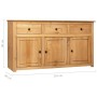 Aparador de madera maciza de pino estilo Panamá 135x40x80 cm de vidaXL, Aparadores - Ref: Foro24-282703, Precio: 393,84 €, De...