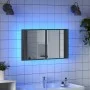 Armario espejo de baño con luz LED acrílico gris 80x12x45 cm de , Tocadores de baño - Ref: Foro24-834952, Precio: 55,65 €, De...