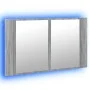 Armario espejo de baño con luz LED acrílico gris 80x12x45 cm de , Tocadores de baño - Ref: Foro24-834952, Precio: 55,65 €, De...
