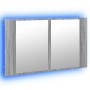 Armario espejo de baño con luz LED acrílico gris 80x12x45 cm de , Tocadores de baño - Ref: Foro24-834952, Precio: 56,31 €, De...