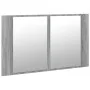 Armario espejo de baño con luz LED acrílico gris 80x12x45 cm de , Tocadores de baño - Ref: Foro24-834952, Precio: 55,65 €, De...