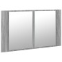 Armario espejo de baño con luz LED acrílico gris 80x12x45 cm de , Tocadores de baño - Ref: Foro24-834952, Precio: 56,31 €, De...