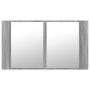 Armario espejo de baño con luz LED acrílico gris 80x12x45 cm de , Tocadores de baño - Ref: Foro24-834952, Precio: 55,65 €, De...