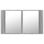 Armario espejo de baño con luz LED acrílico gris 80x12x45 cm de , Tocadores de baño - Ref: Foro24-834952, Precio: 56,31 €, De...