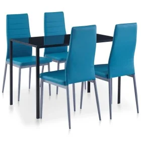 Conjunto de mesa y sillas de comedor 5 piezas azul de vidaXL, muebles para cocinas y comedores - Ref: Foro24-281703, Precio: ...