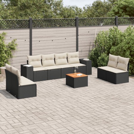 Set de sofás de jardín 8 piezas y cojines ratán sintético negro de , Conjuntos de jardín - Ref: Foro24-3225405, Precio: 476,0...